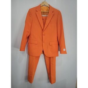 OppoSuits Mens Orange 2-Piece Suit Jacket Pants Set Size 38 Pants 33x33